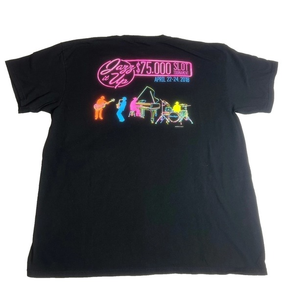 Port & Company Other - Mens XL Beau Rivage Jazz It Up Slot Tournament Graphic‎ Tee Black Casino Pocket
